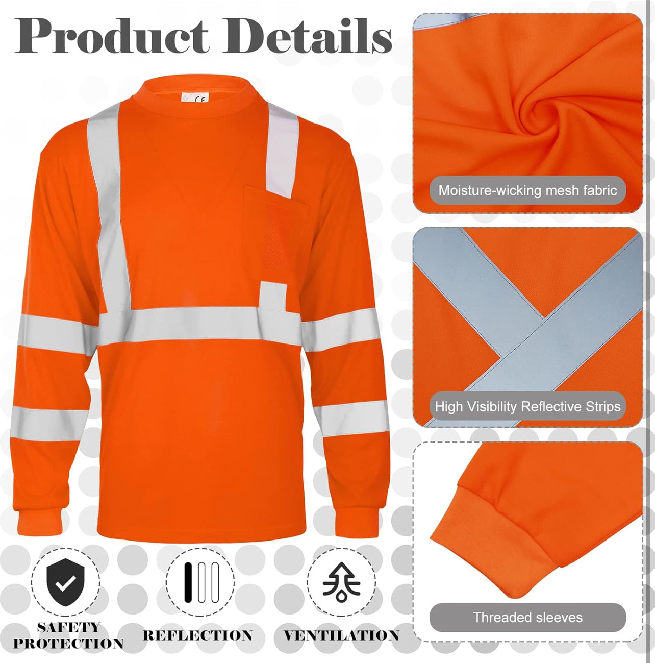 High Visibility Max-Dri Long Sleeve T-Shirt