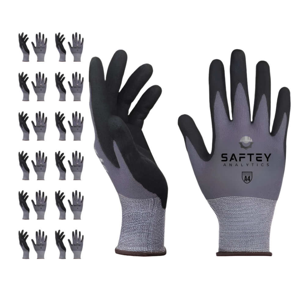 ANSI A4 Liquid Repellent Nitrile Work Gloves 100 pack
