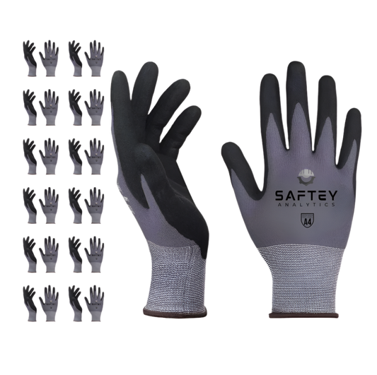 ANSI A4 Liquid Repellent Nitrile Work Gloves 10 pack